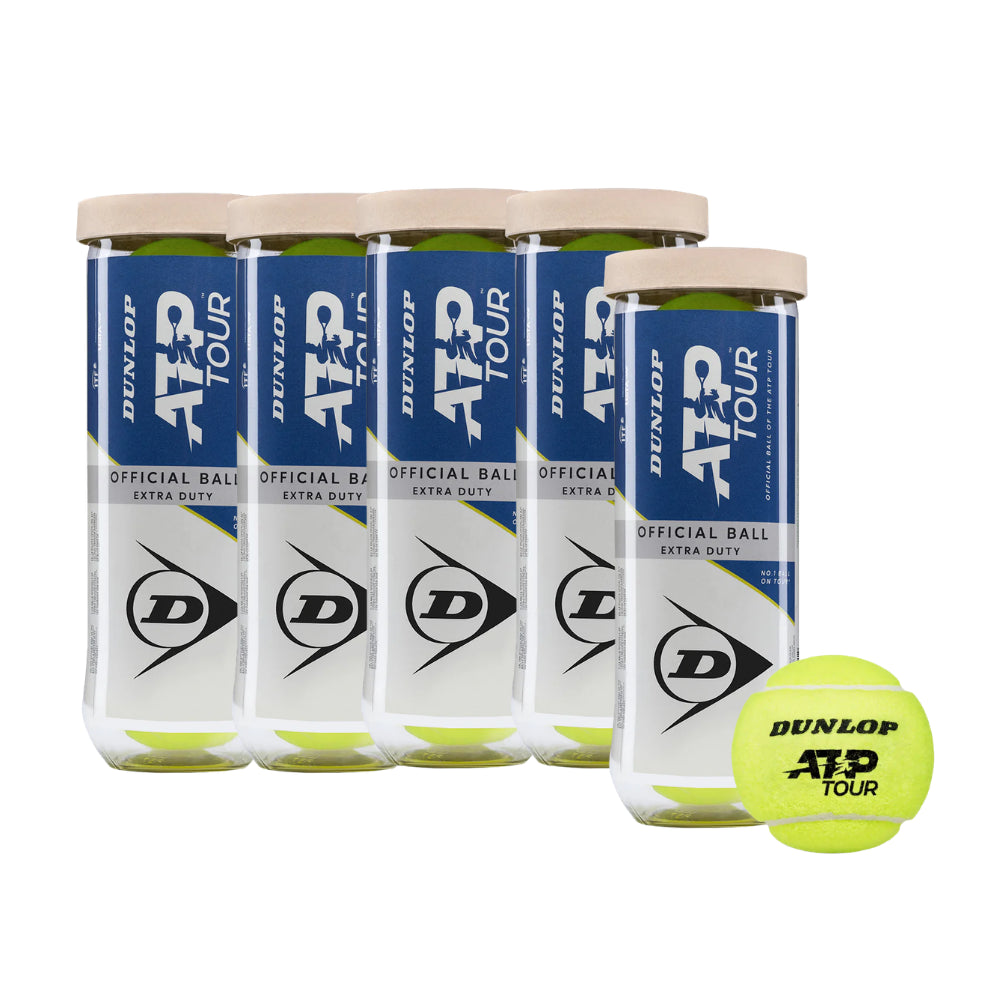 Pack 5 Tarro Plástico Pelota Dunlop ATP Extra Duty X3